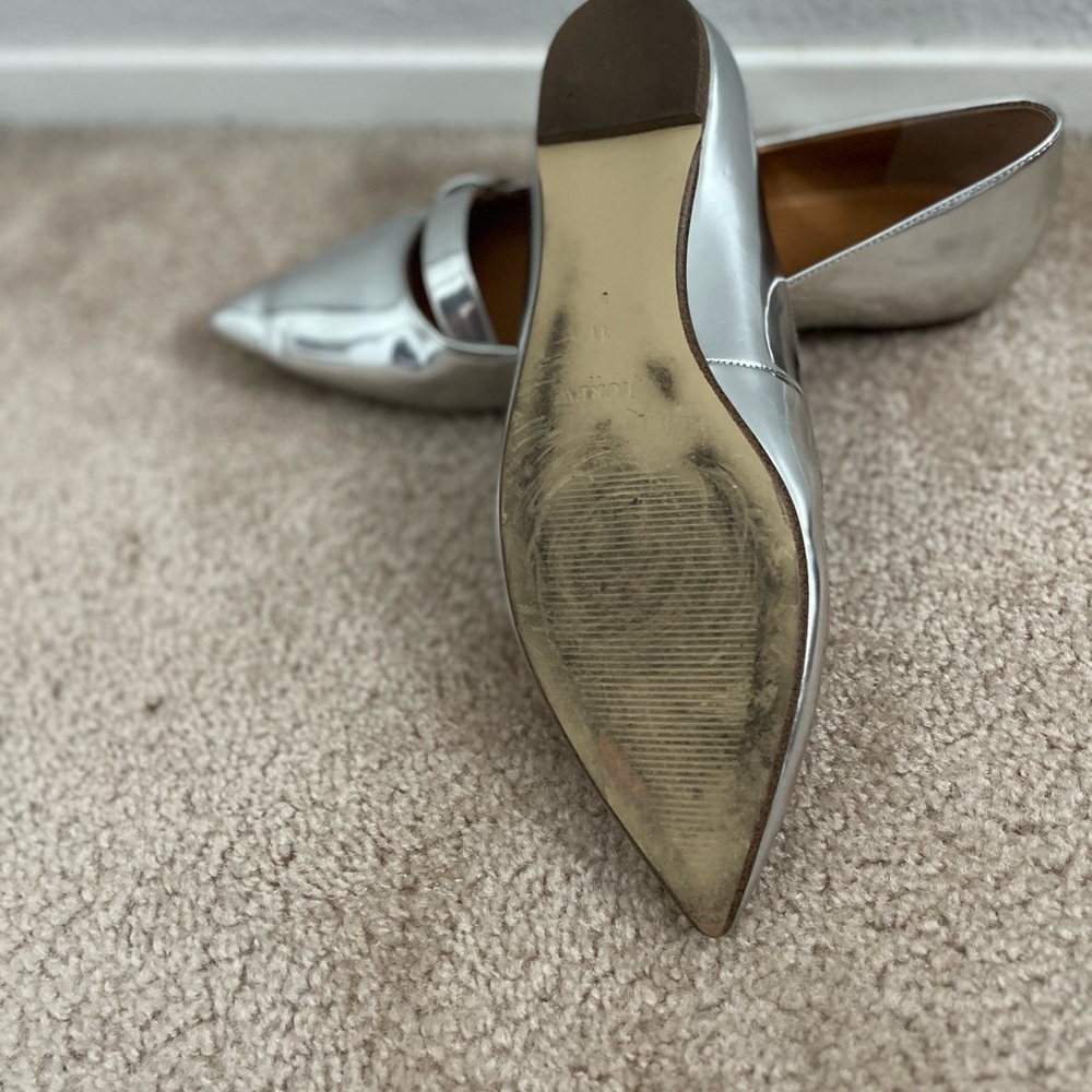 J. Crew Silver Flats, size 11 - Picture 6 of 6